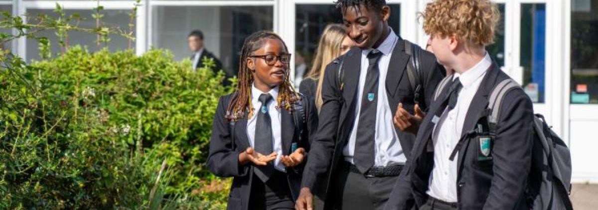 Students in front of Bloxwich Academy